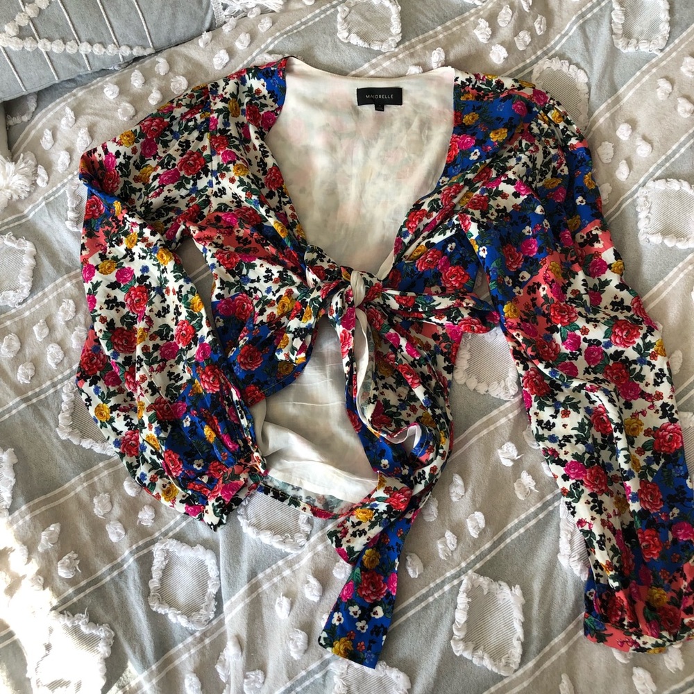 Floral Tie Front Revolve Blouse
